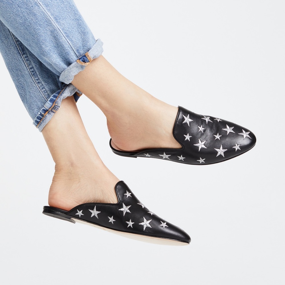 Kate Spade Sareen Start Black Leather Mules